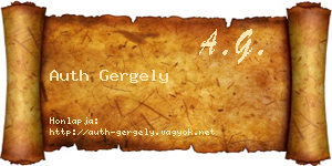 Auth Gergely névjegykártya